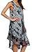 Sakkas 217 Tie Dye Butterfly Tank Sheath Caftan Mid Length Cotton Dress - Charcoal/One Size