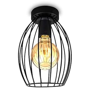 B.K.Licht I Plafondlamp I plafoniere I lampen zwart I retro plafondlampen industrieel I draad I metaal I vintage…