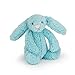 Jellycat Bashful Aqua Bunny, Medium, 12 inches