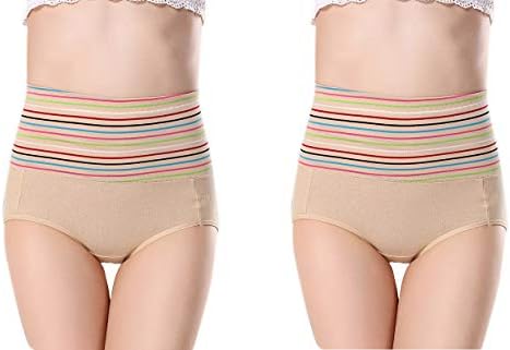 Ritu Creation Women's Cotton Spandex High Waist Panty/Tummy Control Panty,Free Size(Pack of 2)