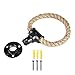 Rope Towel Ring, Wall Mount Hand Towel Ring Heavy Duty Solid Towel Holder for Bathroom Natural Rustic Rope (Black)