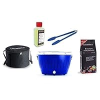  Marinblau Lotusgrill Lotusgrill blau Edelstahl Stahl Kunststoff klein Camping Balkon Picknick ✔ rund ✔ tragbar rauchfrei ✔ Grillen mit Holzkohle ✔ für den Tisch 