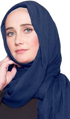 Celebrity Lightweight Non-Slip Extra Large Wrap Hijab Scarf - Navy