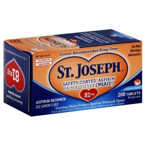 St. Joseph Safety Coated Aspirin 81Mg 200-Count Tablets (Pack of 6)
