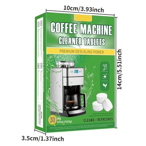 Uniiking® Coffee Machine Cleaner Descaler Tablets - 30 Count, Compatible with Breville, Gaggia, Delonghi, Jura, Philips, Nespresso - Universal Descaler for Espresso Machines