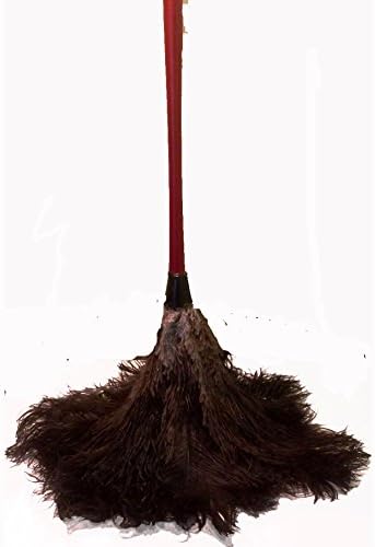 AAYU Premium Professional Feather Duster 24"| Natural Household Duster for Feather Moping | Cleaning Accessories | Eco-Friendly Genuine Ostrich Feather with Wooden Handle | Reusable (Black)