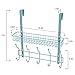 NEX Upgrade Over The Door Hook Shelf Organizer 5 Hooks with Basket Storage Rack for Coats & Towels (Auqa Blue)