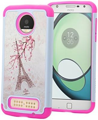 Moto Z2 Force Case with Screen Protector, LUXCA [Heavy Duty] Hybrid Dual Layer Protection Shock Proof Rugged Protective Case Cover for Moto Z2 Force (Eiffel Tower)