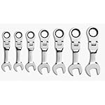 GEARWRENCH-7-Pc-12-Pt-Stubby-Flex-Head-Ratcheting-Combination-Wrench-Set-SAE-9570