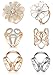 6pcs Women's Fashion Flover Faux Pearl Crystal Rhinestone Scarf Ring Buckle Clip