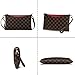 Small Checkered Crossbody Bag for Women Wristlet Clutch with Strap (Red)