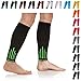 NEWZILL Calf Compression Sleeve for Men & Women | Footless Compression Socks for Shin Splint Relief, Varicose Veins | Leg Sleeve for Running, Travel, Nursing, Work, Fitness (L/XL Black/Green 1Pair)