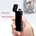 Dual Arc Plasma Lighter Battery Indicator Windproof USB Rechargeable Sleek Design Cool Looking Indoor Outdoor Electric Lighter for Candles Fireworks Incense Campfire Ect. (Black)thumb 1