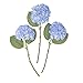 Butterfly Craze Blue Artificial Hydrangeas - Faux Silk Flowers for Wedding Bouquets, Flower Arrangements, Home and Office Decorations - 3 Stems per Bundle