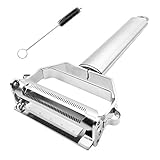 WinArrow 6.3inch Ergonomically Designed Ultra Sharp Stainless Steel Dual Julienne and Vegetable Peeler with Cleaning Brush / Dishwasher Safe