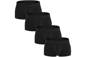 Mens Underwear Boxer Briefs 4 Pack Bulge Pouch Stretch Comfort Waistband Breathable Boxers Soft Trunks Underpants