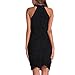 Womens Halter Lace Dresses for Special Occasions, Black, Small