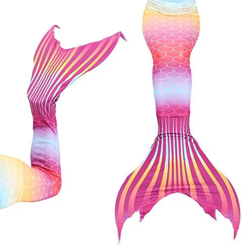 XonyiCos Kids Girls Adult Women Swimmable Mermaid Tail Monofin Swimwear Bikini Top