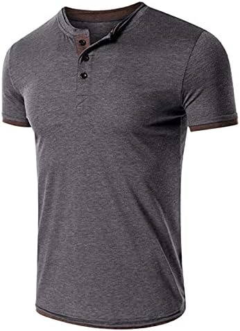 Mens Fashion Workout Henley T-Shirts 