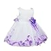 TIAOBU Baby Girls Flower Petals Tulle Formal Bridesmaid Wedding Party Dress Purple 6-9 Months
