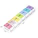 Weekly Pill Organizer - 7 Day Pill Case, Push Button Medicine Organizer, Daily Detachable Vitamin Container, Extra Large Pill Case Box for Pills Fish Oil Vitamin Supplements-Once-a-Day