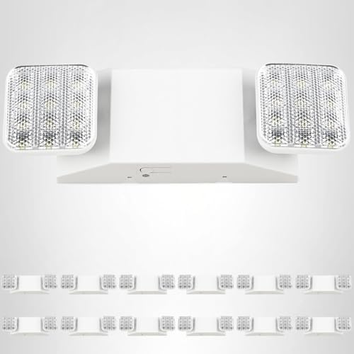 Sunco 12 Pack LED Emergency Lights, Commercial Lighting for Business, Power Outages, Offices, with Backup Battery (90 Minutes), Wall Mount, Hard Wired, 120-277V, Fire Resistant (94V-0) UL