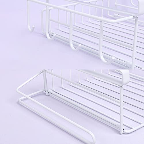 HIUU 2 Pack White Wire Under Shelf Basket,Under Organizer Shelf