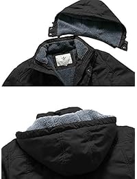 WenVen - Chaqueta de invierno con capucha para hombre