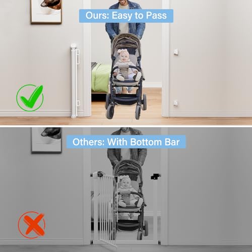 PRObebi Retractable Baby & Dog Gate - Extends to 54" Wide, 34" Tall - Stair, Doorway & Hallway Use