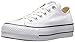 Converse Women's Lift Canvas Low Top Sneaker, White/Black/White, 7 M US