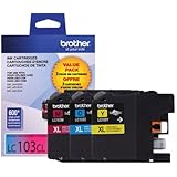 Brother Printer LC1033PKS Ink, 3 Pack, 1 color each of Cyan, Magenta, Yellow