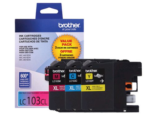 Brother Printer LC1033PKS Ink, 3 Pack, 1 color each of Cyan, Magenta, Yellow