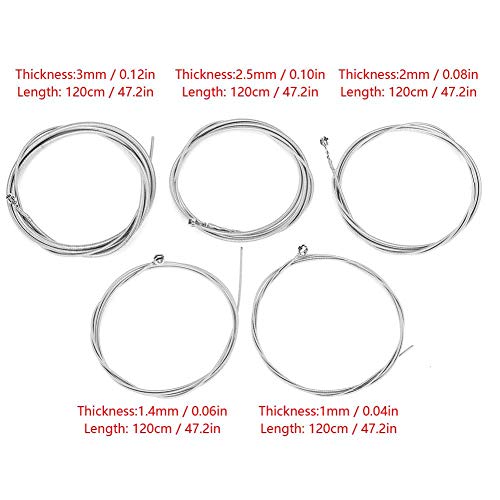 5-String Bass Strings Set,1mm 1.4mm 2mm 2.5mm 3mm Durable Strings Instrument Accessory - Thumbnail 3