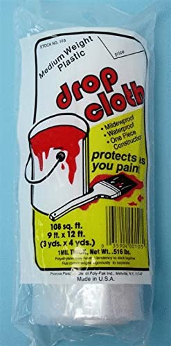 Photo 1 of 1 Mil 9' x 12' Plastic Drop Cloth