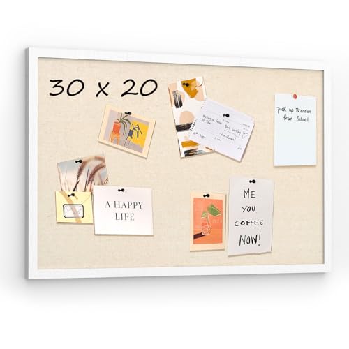 30 x20 Inch Linen Cork Bulletin Board with Frame