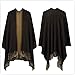 VamJump Women Winter knitted Cashmere Poncho Cape Shawl Sweater Cardigan Brown,one size(110*150cm)