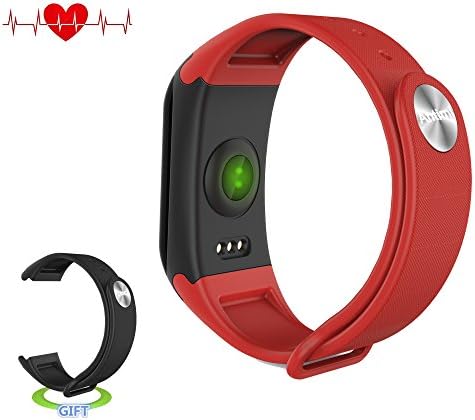 Antimi Fitness Tracker,Smart Watch IP67 waterproof Sweatproof Smart Band with Sleep Heart Rate Blood pressure monitoring blood oxygen monitoring Monitor Pedometer Bracelet for Android ios (Red)