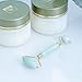 Jade Roller Face Massager|100% Real Natural Stone Facial Skin Tool Pro Derma Massage|Treat Eye Bags Acne Cosmetic Anti-Aging Dermal Massage Therapy Slimming Beauty Tools| Jade Rollers Lotus Green