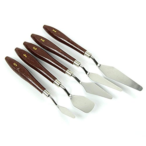 Nicedeal 5pcs Set Professional Steel Artist Oil Painting Palette Knife Spatula Paint ArtHome Deco and Wall Sticker