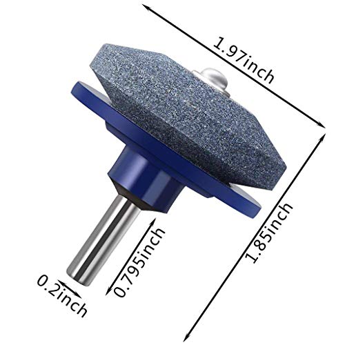 BeautyShe 5 Pieces Blue Lawn Mower Sharpener Blade Drill Lawnmower Sharpener for Power Drill Hand Drill