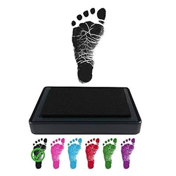 Baby Footprint Stempelkissen für Handabdrücke, 100% ungiftige und säurefreie Tinte, einfach zu reinigen/abwaschen, wischfest und langlebig, Schwarz