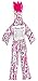 Dammit Doll - Classic White Poppies - White, Light & Dark Pink - Bright Pink Hair - Stress Relief, Gag Gift