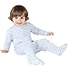 Woolino Toddler Footie Sleeper, Merino Wool Baby Pajamas, Baby Footed Sleeper for Boy & Girl, Romper for Unisex, 3-6m, Blue