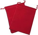 Chessex Dice: Velour Cloth Dice Bag Small (4 x 6) - RED - Holds Approximately 20-30 Dice