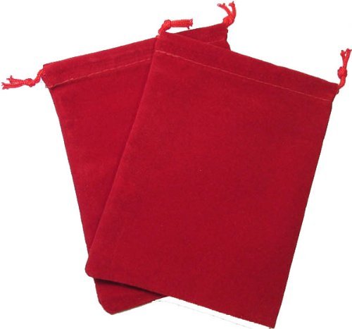 Chessex Dice: Velour Cloth Dice Bag Small (4 x 6) - RED - Holds Approximately 20-30 Dice