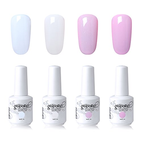 Qimisi Soak Off Gel Polish Lacquer UV LED Nail Art Manicure Kit 4 Colors Set G-C183 + Free Gift (20pcs Gel Remover Wraps)