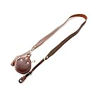 DSstyles PU Leather Camera Strap Anti-Slip Camera Sling Strap Digital Camera Neck Strap for Canon Nikon Samsung Olympus Sony Panasonic Cameras with Lens Cap Memory Card Storage Case Holder - Dark Brown