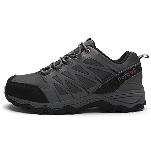 image for DREAM PAIRS Men's Nortiv8 160489-M Dk.Grey Black Red Insulated Waterpr