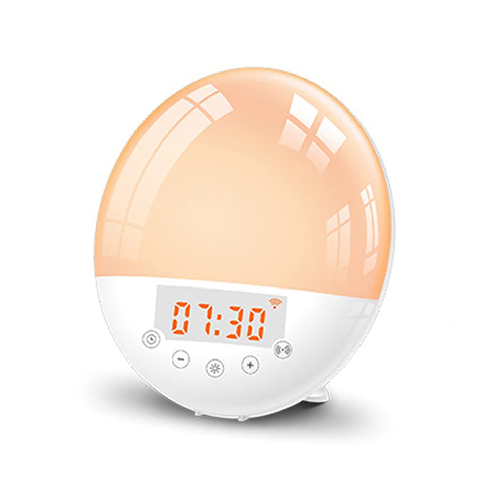 Tuya WiFi Sunrise Alarm Clock Light Intelligent Alarm Clock LED 7 Colors Adjustable Intelligent Home Bed Room Living Room Multifunction Light Compatible with Alexa Google Home