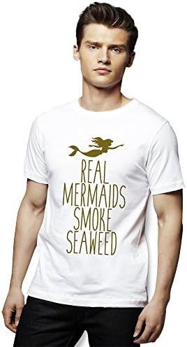 Mermaid Smoke Seaweed Man's T-Shirt Large White